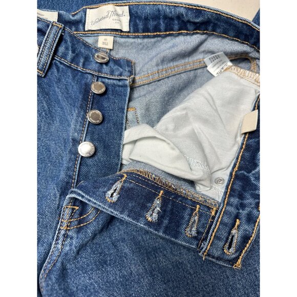 Universal Thread Womens Mid Rise Baggy Jeans Size 4 Cuffed Button Fly - Picture 5 of 8